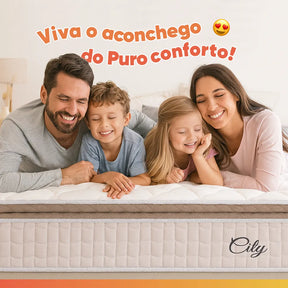Cama Box Colchão Casal Molas Ensacadas City Pillow Top 138x188x61cm Branco e Bege Hellen